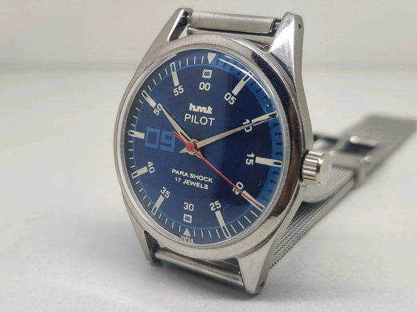 Hmt Pilot Mechanical Handwinding Movement stainless Steel Para Shock 17 Jewels Analog Dial Wrist Watch For Men National Watches
