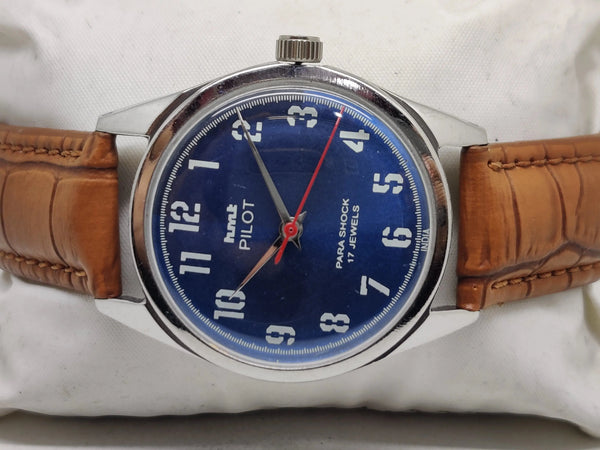Hmt Pilot Mechanical Handwinding Movement stainless Steel Para Shock 17 Jewels Analog Dial Wrist Watch For Men National Watches