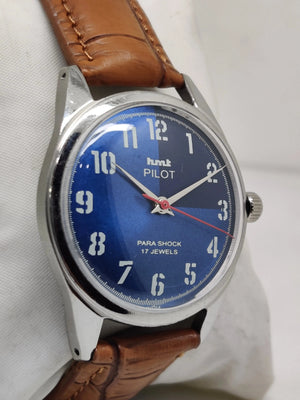 Hmt Pilot Mechanical Handwinding Movement stainless Steel Para Shock 17 Jewels Analog Dial Wrist Watch For Men National Watches