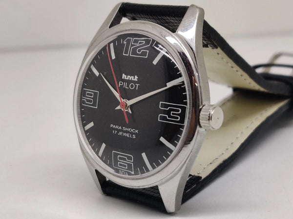 Hmt Pilot Mechanical Handwinding Movement stainless Steel Para Shock 17 Jewels Analog Dial Wrist Watch For Men National Watches
