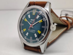 Hmt Pilot Mechanical Handwinding Movement stainless Steel Para Shock 17 Jewels Analog Dial Wrist Watch For Men National Watches