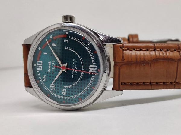 Hmt Pilot Mechanical Handwinding Movement stainless Steel Para Shock 17 Jewels Analog Dial Wrist Watch For Men National Watches