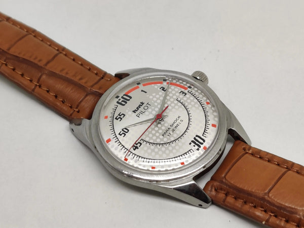 Hmt Pilot Mechanical Handwinding Movement stainless Steel Para Shock 17 Jewels Analog Dial Wrist Watch For Men National Watches
