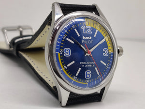 Hmt Pilot Mechanical Handwinding Movement stainless Steel Para Shock 17 Jewels Analog Dial Wrist Watch For Men National Watches