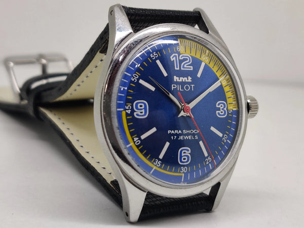 Hmt Pilot Mechanical Handwinding Movement stainless Steel Para Shock 17 Jewels Analog Dial Wrist Watch For Men National Watches