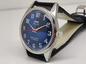 Hmt Pilot Mechanical Handwinding Movement stainless Steel Para Shock 17 Jewels Analog Dial Wrist Watch For Men National Watches