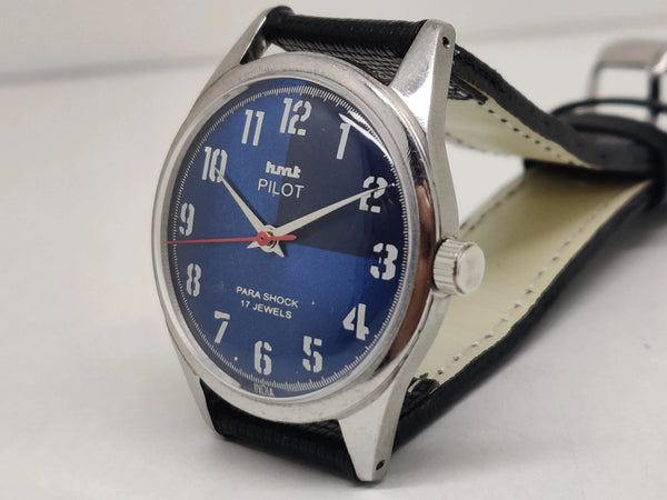 Hmt Pilot Mechanical Handwinding Movement stainless Steel Para Shock 17 Jewels Analog Dial Wrist Watch For Men National Watches