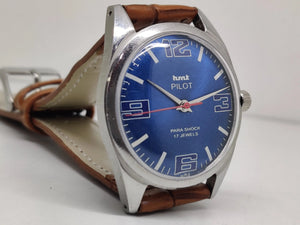 Hmt Pilot Mechanical Handwinding Movement stainless Steel Para Shock 17 Jewels Analog Dial Wrist Watch For Men National Watches