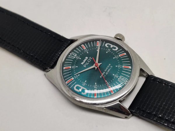 Hmt Pilot Mechanical Handwinding Movement stainless Steel Para Shock 17 Jewels Analog Dial Wrist Watch For Men National Watches