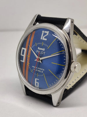 Hmt Pilot Mechanical Handwinding Movement stainless Steel Para Shock 17 Jewels Analog Dial Wrist Watch For Men National Watches