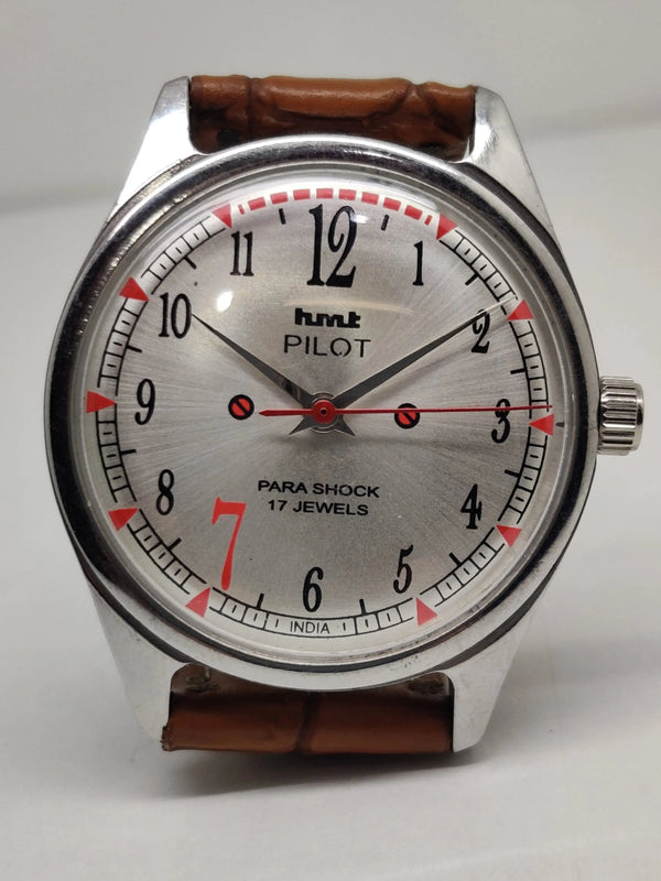 Hmt Pilot Mechanical Handwinding Movement stainless Steel Para Shock 17 Jewels Analog Dial Wrist Watch For Men National Watches