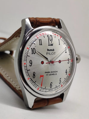 Hmt Pilot Mechanical Handwinding Movement stainless Steel Para Shock 17 Jewels Analog Dial Wrist Watch For Men National Watches