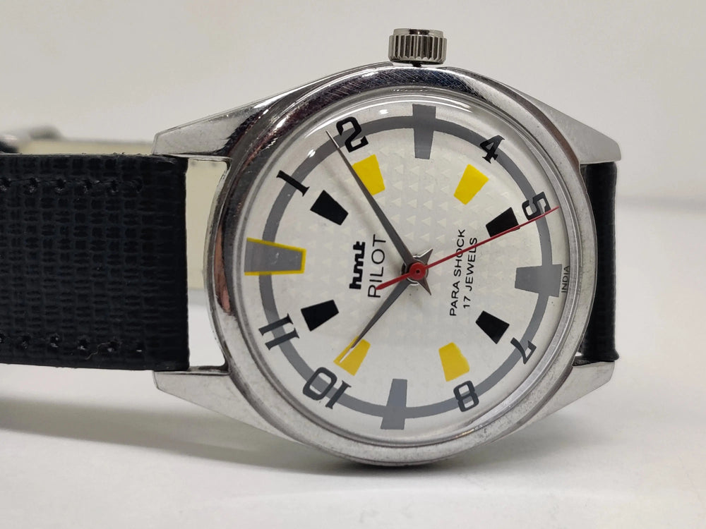 Hmt Pilot Mechanical Handwinding Movement stainless Steel Para Shock 17 Jewels Analog Dial Wrist Watch For Men National Watches