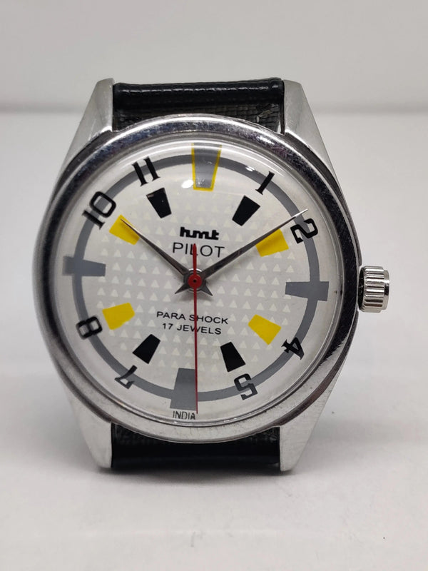 Hmt Pilot Mechanical Handwinding Movement stainless Steel Para Shock 17 Jewels Analog Dial Wrist Watch For Men National Watches