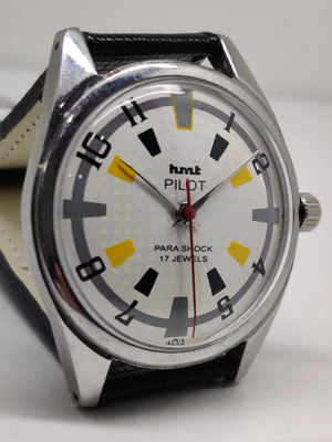 Hmt Pilot Mechanical Handwinding Movement stainless Steel Para Shock 17 Jewels Analog Dial Wrist Watch For Men National Watches