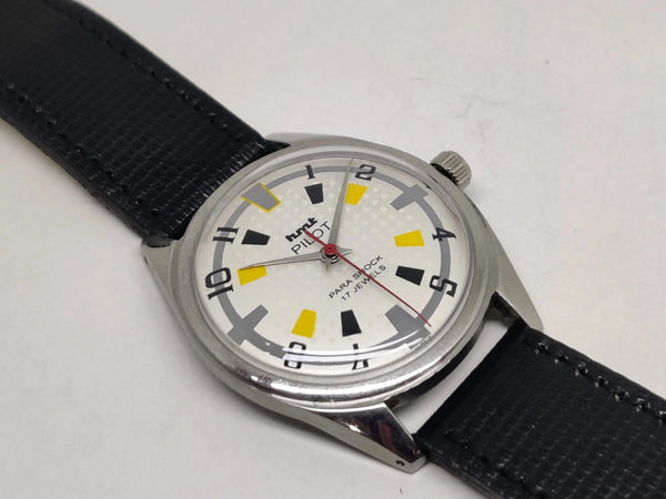 Hmt Pilot Mechanical Handwinding Movement stainless Steel Para Shock 17 Jewels Analog Dial Wrist Watch For Men National Watches