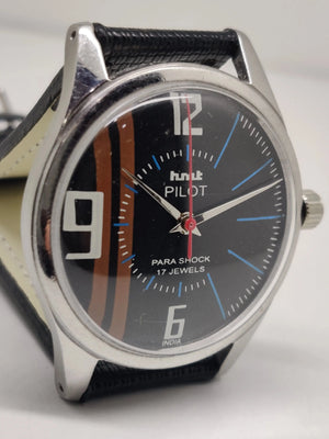 Hmt Pilot Mechanical Handwinding Movement stainless Steel Para Shock 17 Jewels Analog Dial Wrist Watch For Men National Watches