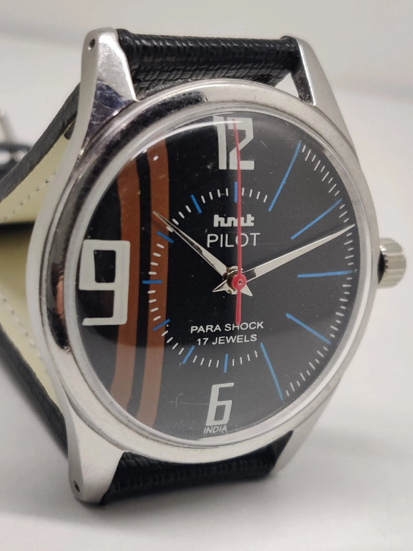 Hmt Pilot Mechanical Handwinding Movement stainless Steel Para Shock 17 Jewels Analog Dial Wrist Watch For Men National Watches