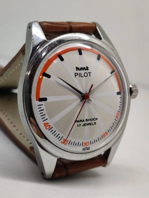 Hmt Pilot Mechanical Handwinding Movement stainless Steel Para Shock 17 Jewels Analog Dial Wrist Watch For Men National Watches