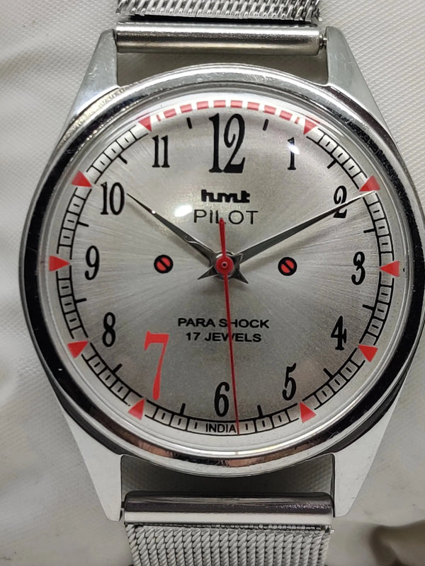 Hmt Pilot Mechanical Handwinding Movement stainless Steel Para Shock 17 Jewels Analog Dial Wrist Watch For Men National Watches