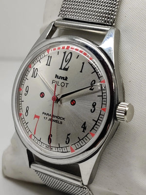 Hmt Pilot Mechanical Handwinding Movement stainless Steel Para Shock 17 Jewels Analog Dial Wrist Watch For Men National Watches