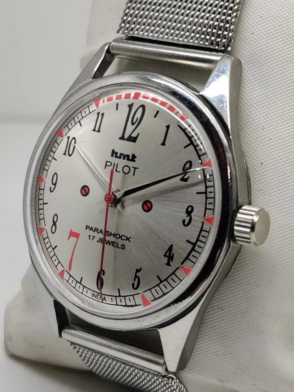 Hmt Pilot Mechanical Handwinding Movement stainless Steel Para Shock 17 Jewels Analog Dial Wrist Watch For Men National Watches