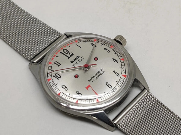 Hmt Pilot Mechanical Handwinding Movement stainless Steel Para Shock 17 Jewels Analog Dial Wrist Watch For Men National Watches