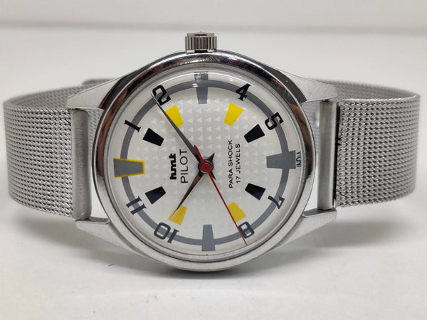 Hmt Pilot Mechanical Handwinding Movement stainless Steel Para Shock 17 Jewels Analog Dial Wrist Watch For Men National Watches