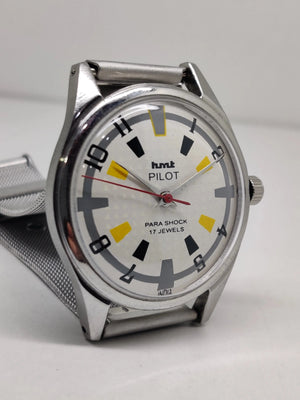 Hmt Pilot Mechanical Handwinding Movement stainless Steel Para Shock 17 Jewels Analog Dial Wrist Watch For Men National Watches