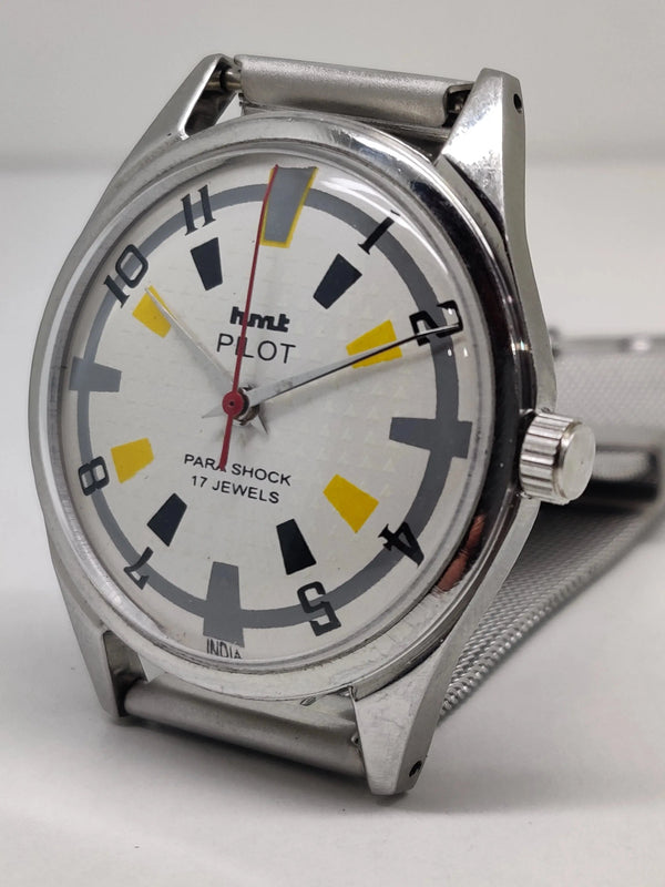 Hmt Pilot Mechanical Handwinding Movement stainless Steel Para Shock 17 Jewels Analog Dial Wrist Watch For Men National Watches