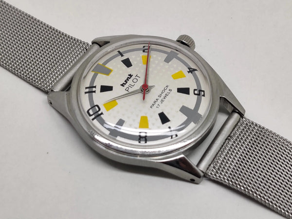Hmt Pilot Mechanical Handwinding Movement stainless Steel Para Shock 17 Jewels Analog Dial Wrist Watch For Men National Watches