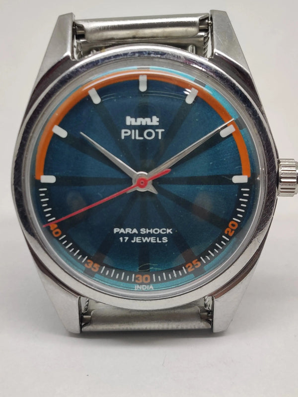 Hmt Pilot Mechanical Handwinding Movement stainless Steel Para Shock 17 Jewels Analog Dial Wrist Watch For Men National Watches
