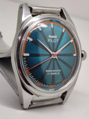 Hmt Pilot Mechanical Handwinding Movement stainless Steel Para Shock 17 Jewels Analog Dial Wrist Watch For Men National Watches
