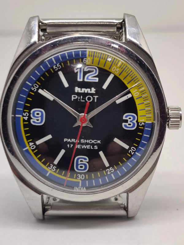 Hmt Pilot Mechanical Handwinding Movement stainless Steel Para Shock 17 Jewels Analog Dial Wrist Watch For Men National Watches