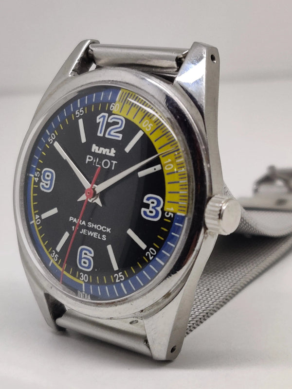 Hmt Pilot Mechanical Handwinding Movement stainless Steel Para Shock 17 Jewels Analog Dial Wrist Watch For Men National Watches