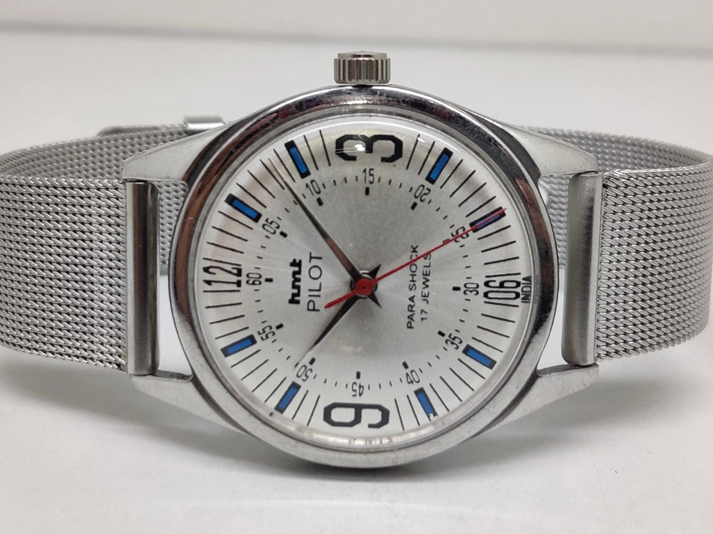 Hmt Pilot Mechanical Handwinding Movement stainless Steel Para Shock 17 Jewels Analog Dial Wrist Watch For Men National Watches