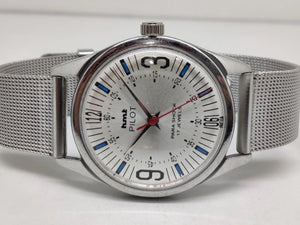 Hmt Pilot Mechanical Handwinding Movement stainless Steel Para Shock 17 Jewels Analog Dial Wrist Watch For Men National Watches