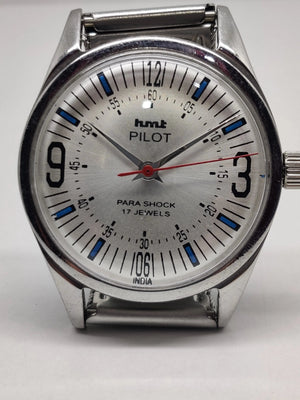 Hmt Pilot Mechanical Handwinding Movement stainless Steel Para Shock 17 Jewels Analog Dial Wrist Watch For Men National Watches