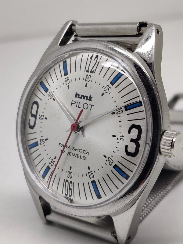 Hmt Pilot Mechanical Handwinding Movement stainless Steel Para Shock 17 Jewels Analog Dial Wrist Watch For Men National Watches
