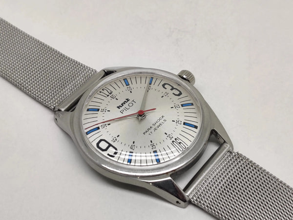 Hmt Pilot Mechanical Handwinding Movement stainless Steel Para Shock 17 Jewels Analog Dial Wrist Watch For Men National Watches