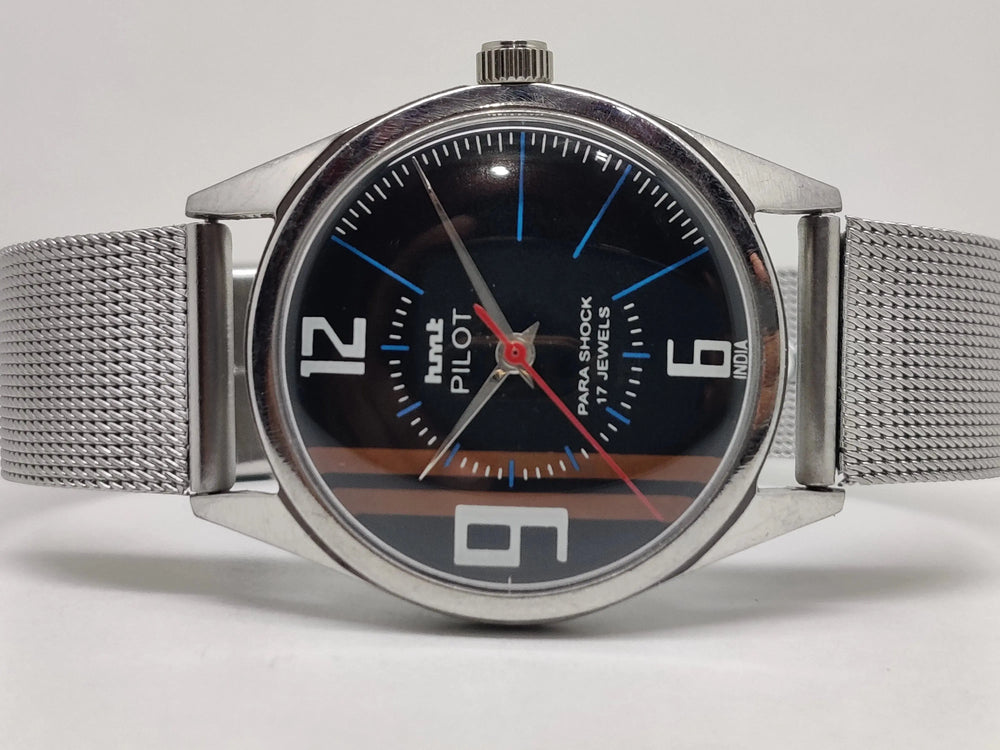 Hmt Pilot Mechanical Handwinding Movement stainless Steel Para Shock 17 Jewels Analog Dial Wrist Watch For Men National Watches