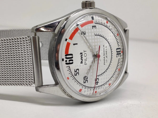 Hmt Pilot Mechanical Handwinding Movement stainless Steel Para Shock 17 Jewels Analog Dial Wrist Watch For Men National Watches
