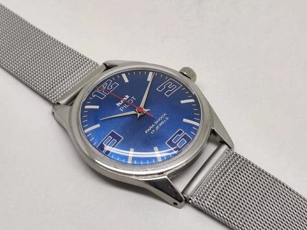 Hmt Pilot Mechanical Handwinding Movement stainless Steel Para Shock 17 Jewels Analog Dial Wrist Watch For Men National Watches