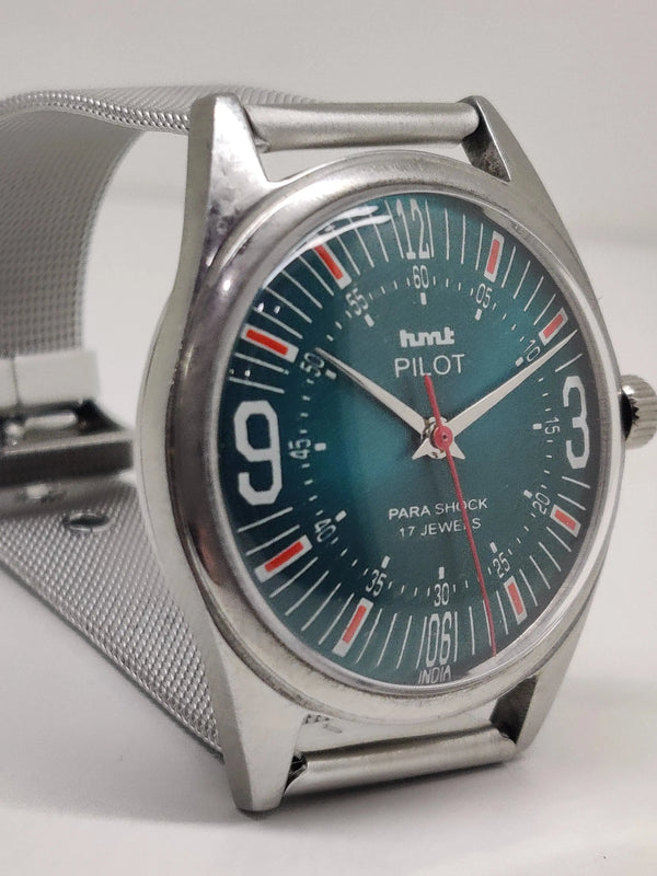 Hmt Pilot Mechanical Handwinding Movement stainless Steel Para Shock 17 Jewels Analog Dial Wrist Watch For Men National Watches