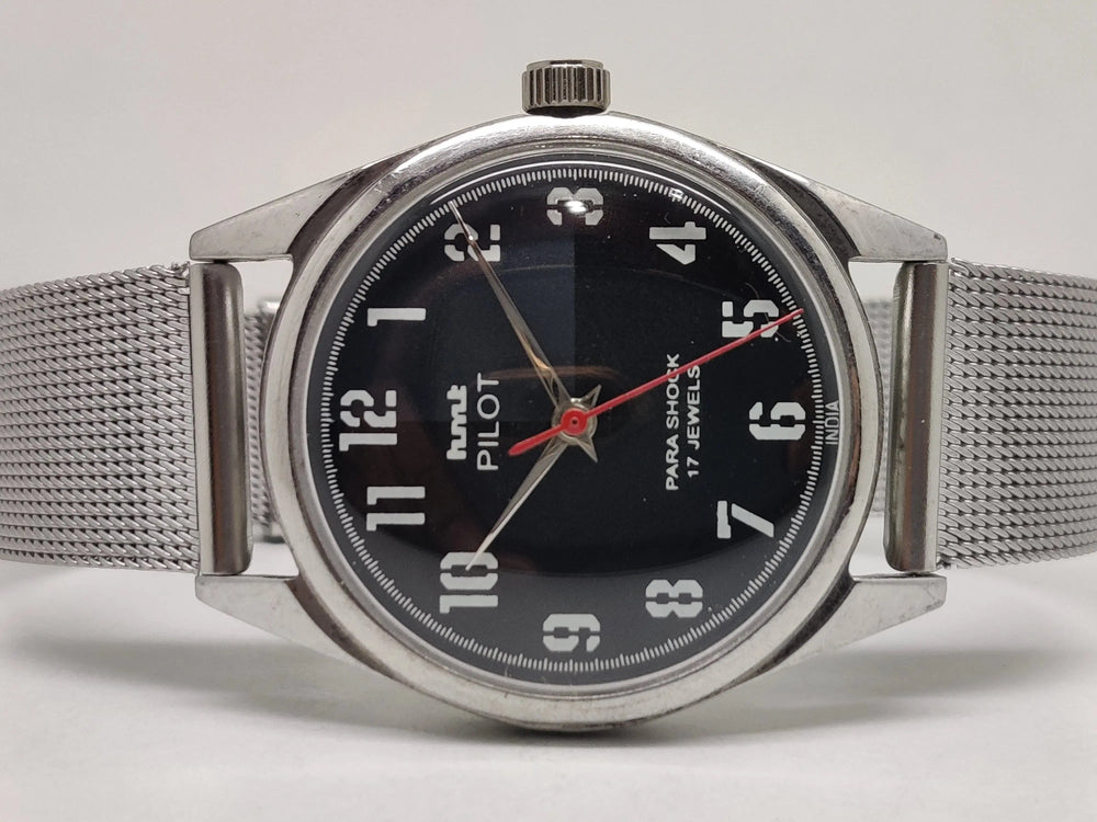 Hmt Pilot Mechanical Handwinding Movement stainless Steel Para Shock 17 Jewels Analog Dial Wrist Watch For Men National Watches