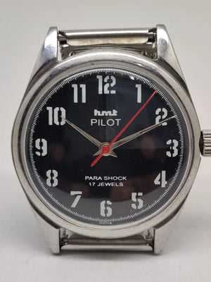 Hmt Pilot Mechanical Handwinding Movement stainless Steel Para Shock 17 Jewels Analog Dial Wrist Watch For Men National Watches