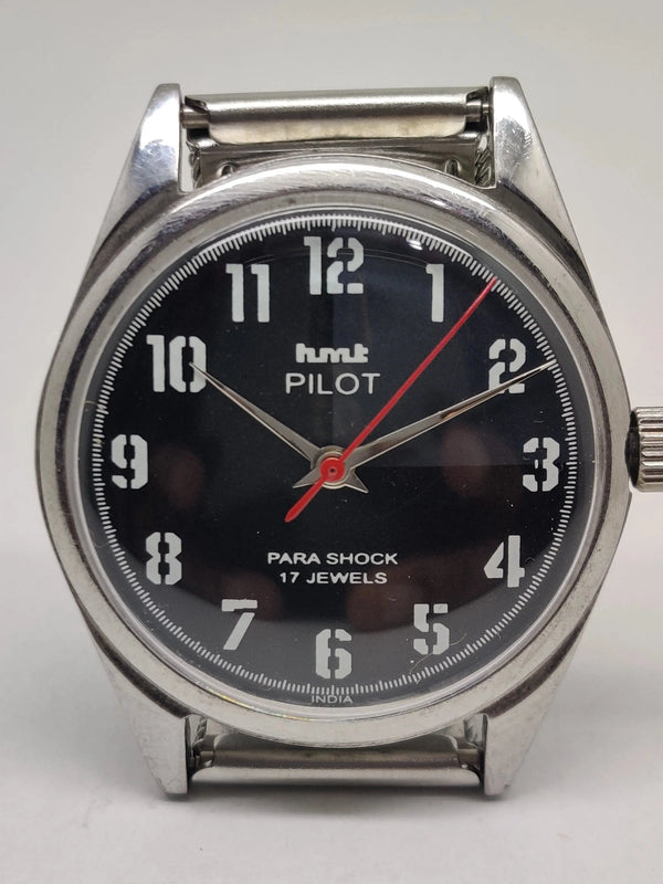 Hmt Pilot Mechanical Handwinding Movement stainless Steel Para Shock 17 Jewels Analog Dial Wrist Watch For Men National Watches