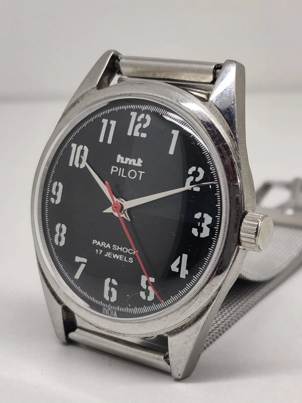 Hmt Pilot Mechanical Handwinding Movement stainless Steel Para Shock 17 Jewels Analog Dial Wrist Watch For Men National Watches