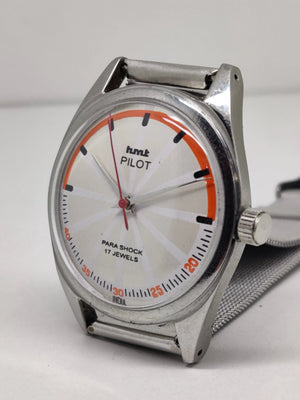 Hmt Pilot Mechanical Handwinding Movement stainless Steel Para Shock 17 Jewels Analog Dial Wrist Watch For Men National Watches