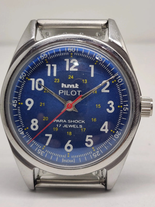 Hmt Pilot Mechanical Handwinding Movement stainless Steel Para Shock 17 Jewels Analog Dial Wrist Watch For Men National Watches